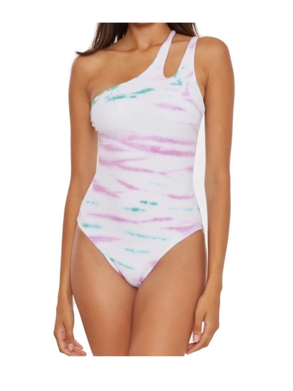 Becca Violet Asymmetrical OnePiece Swimsuit Size M Nwot $138